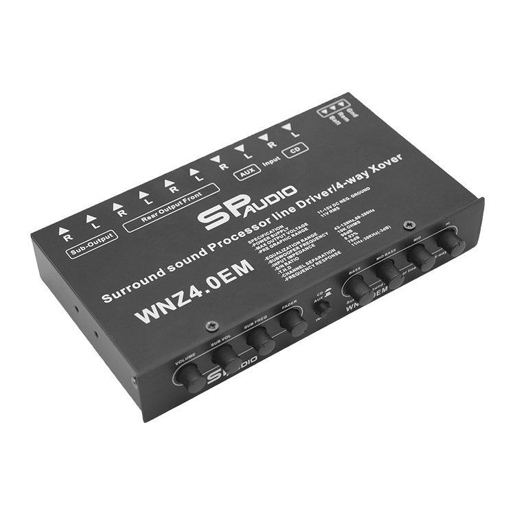 Good Price 4 Band Parametric Car Equalizer For Car Amplifier Sound Processor Line Driver Equalization For Subwoofer