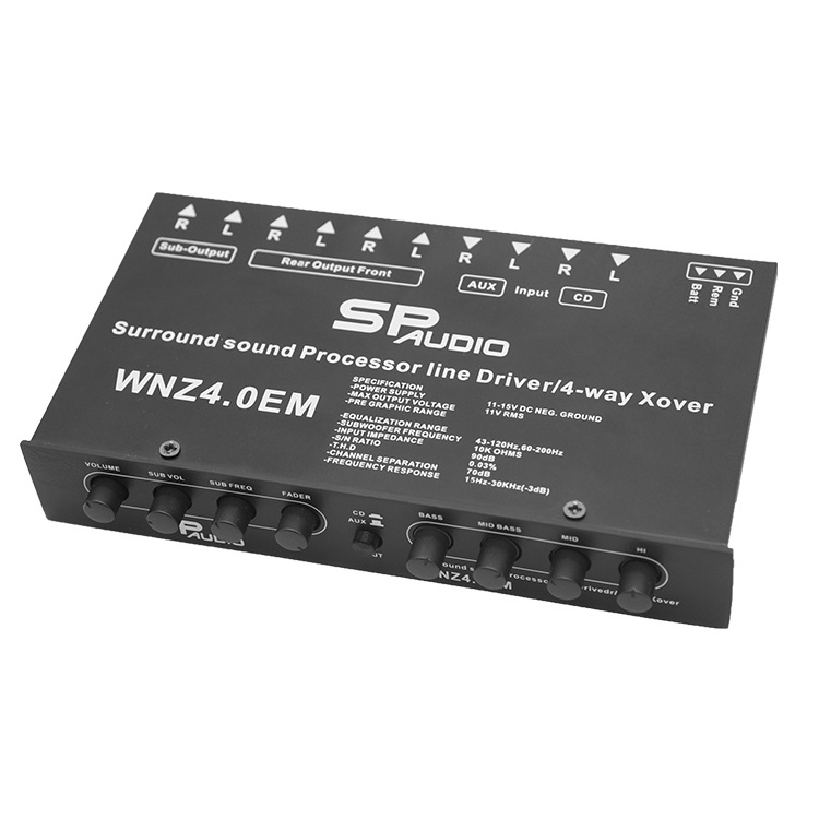 Good Price 4 Band Parametric Car Equalizer For Car Amplifier Sound Processor Line Driver Equalization For Subwoofer