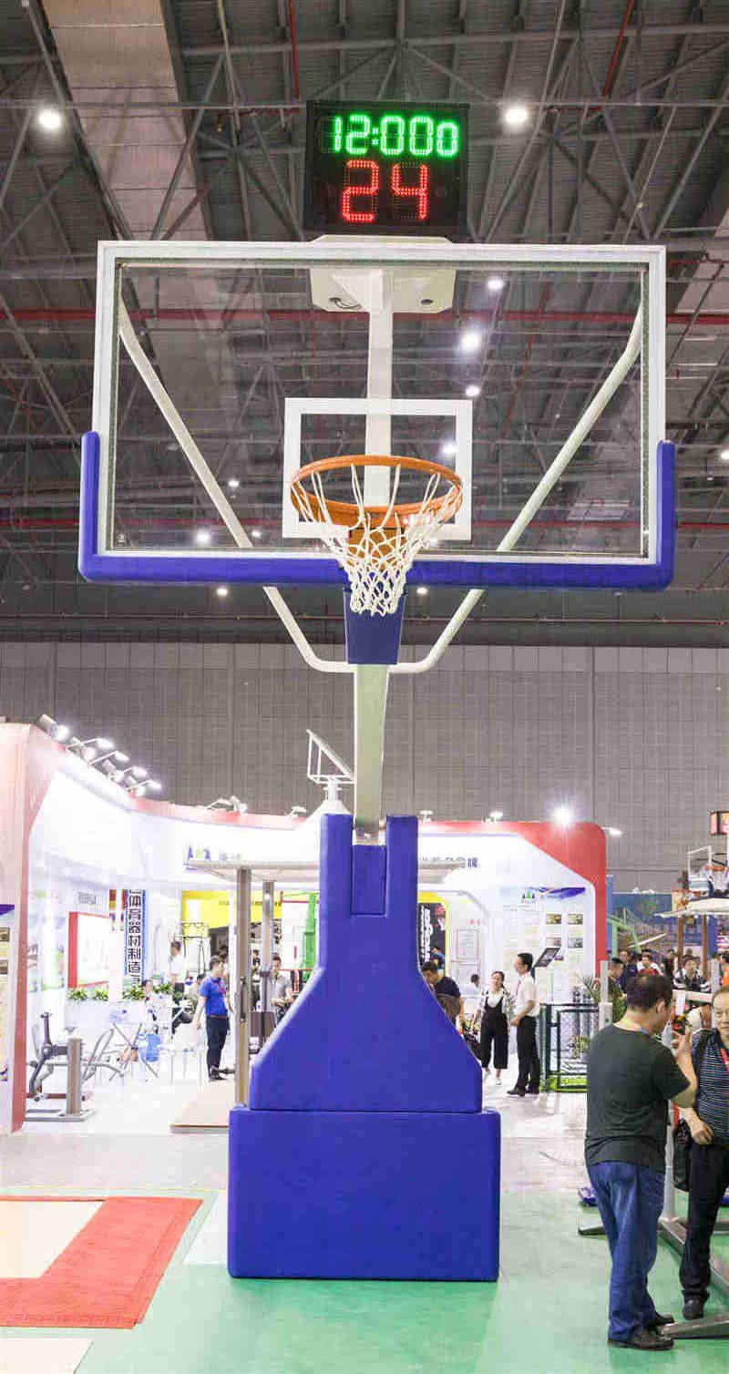 Certification Fiba Electric Hydraulic Folding Basketball hoop Stand for competition and training