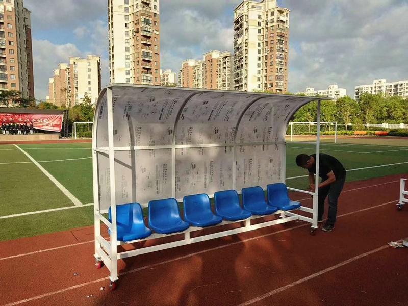 Soccer Shelter Outdoor Bleachers Steel Lightweight Soccer Football Team Shelter Player Benches Seats