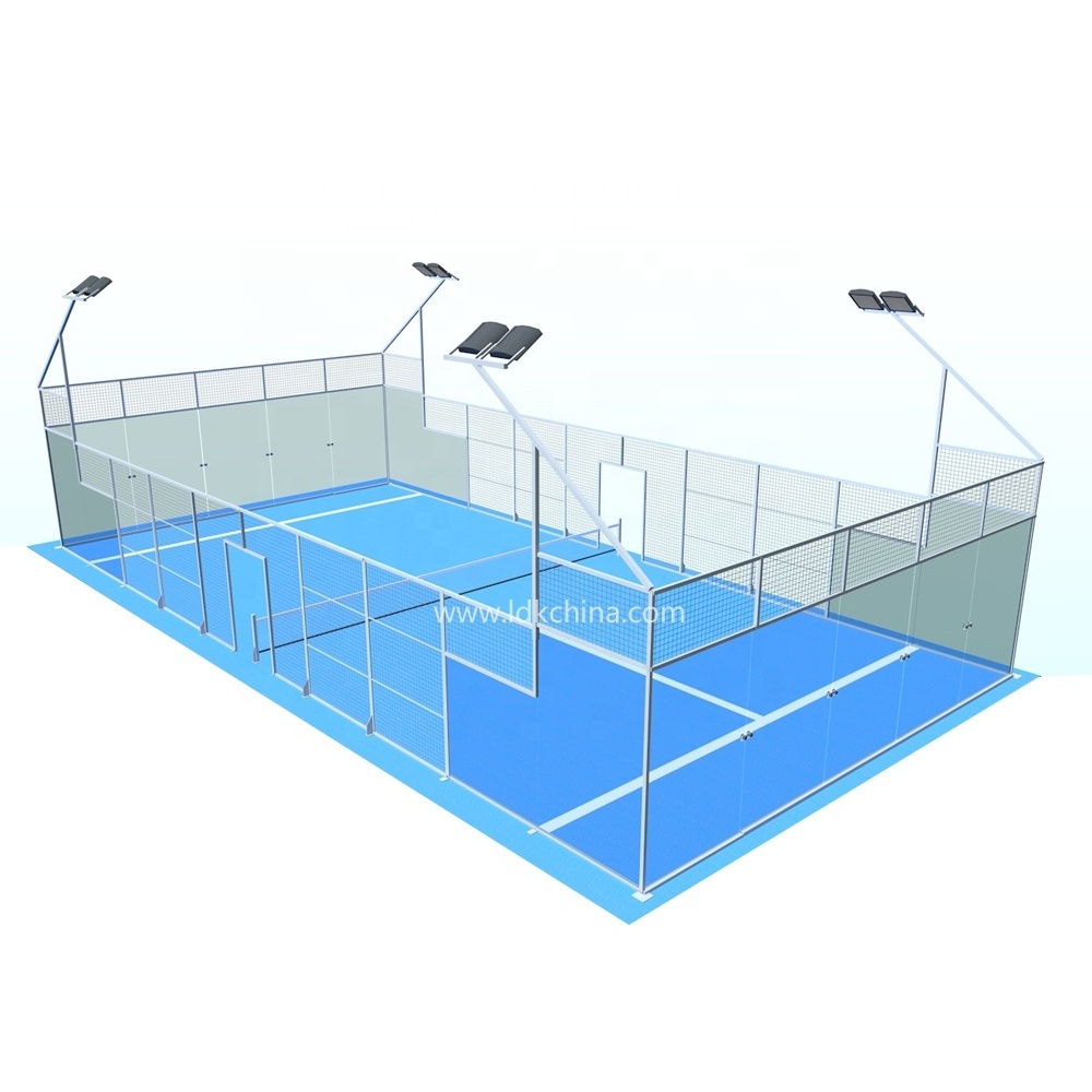 High Quality  Full panoramic single padel court 20*10 M or custom  for artificial grass paddel tennis court