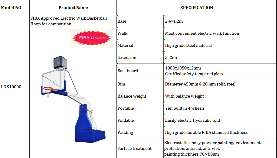 Highly Quality Fiba Basketball Stand Professional Basketball Backstop With Fiberglass Basketball Backboard