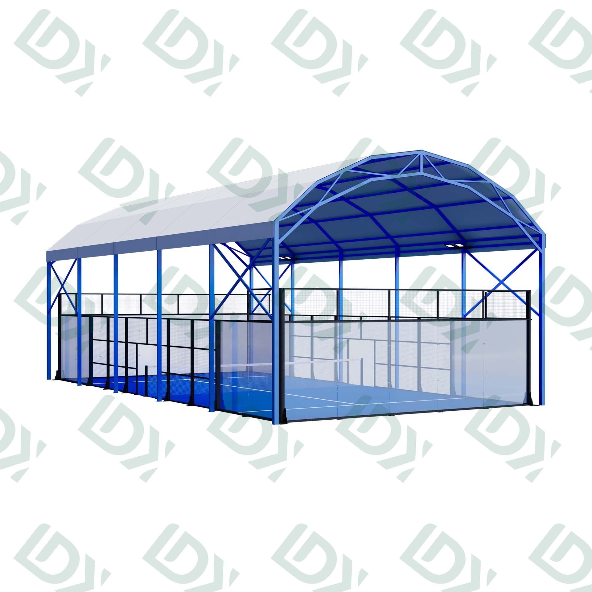 LDK Sports Equipment Factory Manufacture Full panoramic single padel court 10*20m mini padel tennis court roof