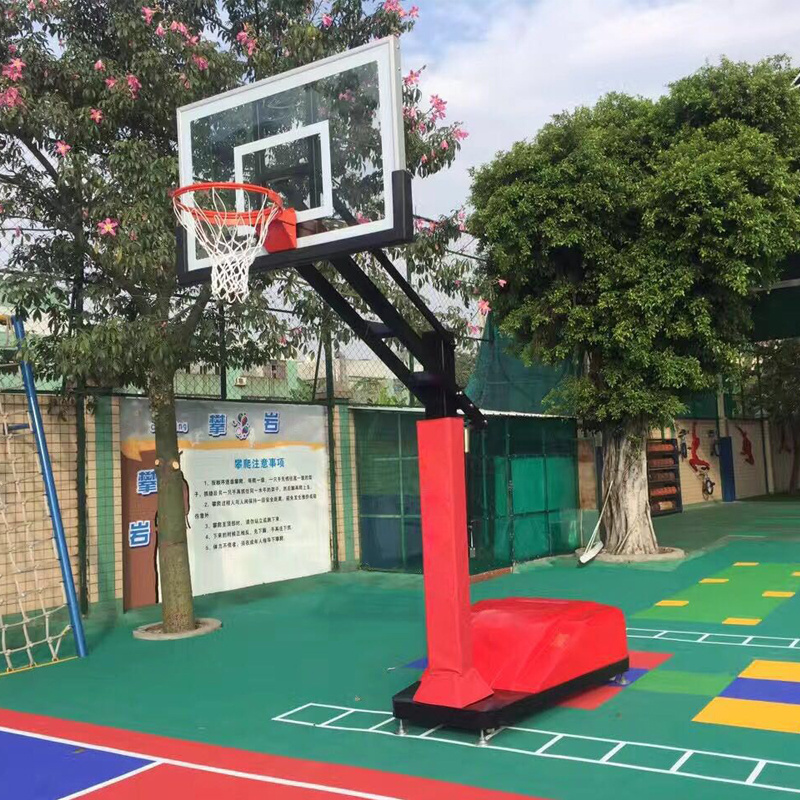 In-ground height adjustable basketball stand outdoor school children used basketball hoops for sale