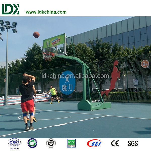 In-ground height adjustable basketball stand outdoor school children used basketball hoops for sale