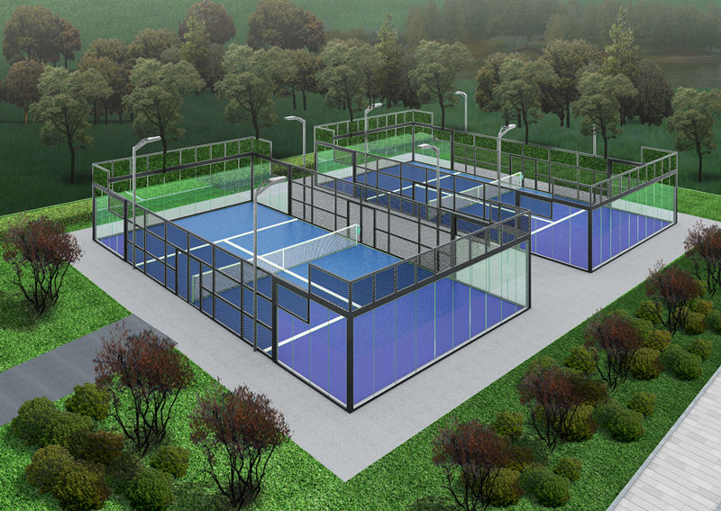 LDK Sports Equipment Factory Manufacture Full panoramic single padel court 10*20m mini padel tennis court roof