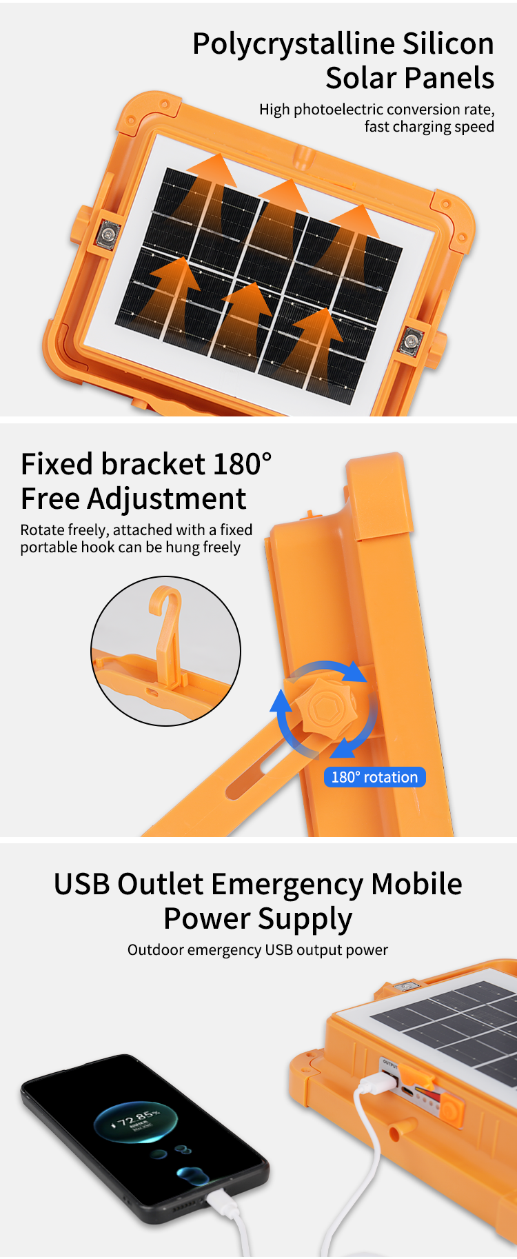 Portable LED Work Solar Light 200W 300W 600W 800W Emergency Light/Rechargeable LED Flood Light