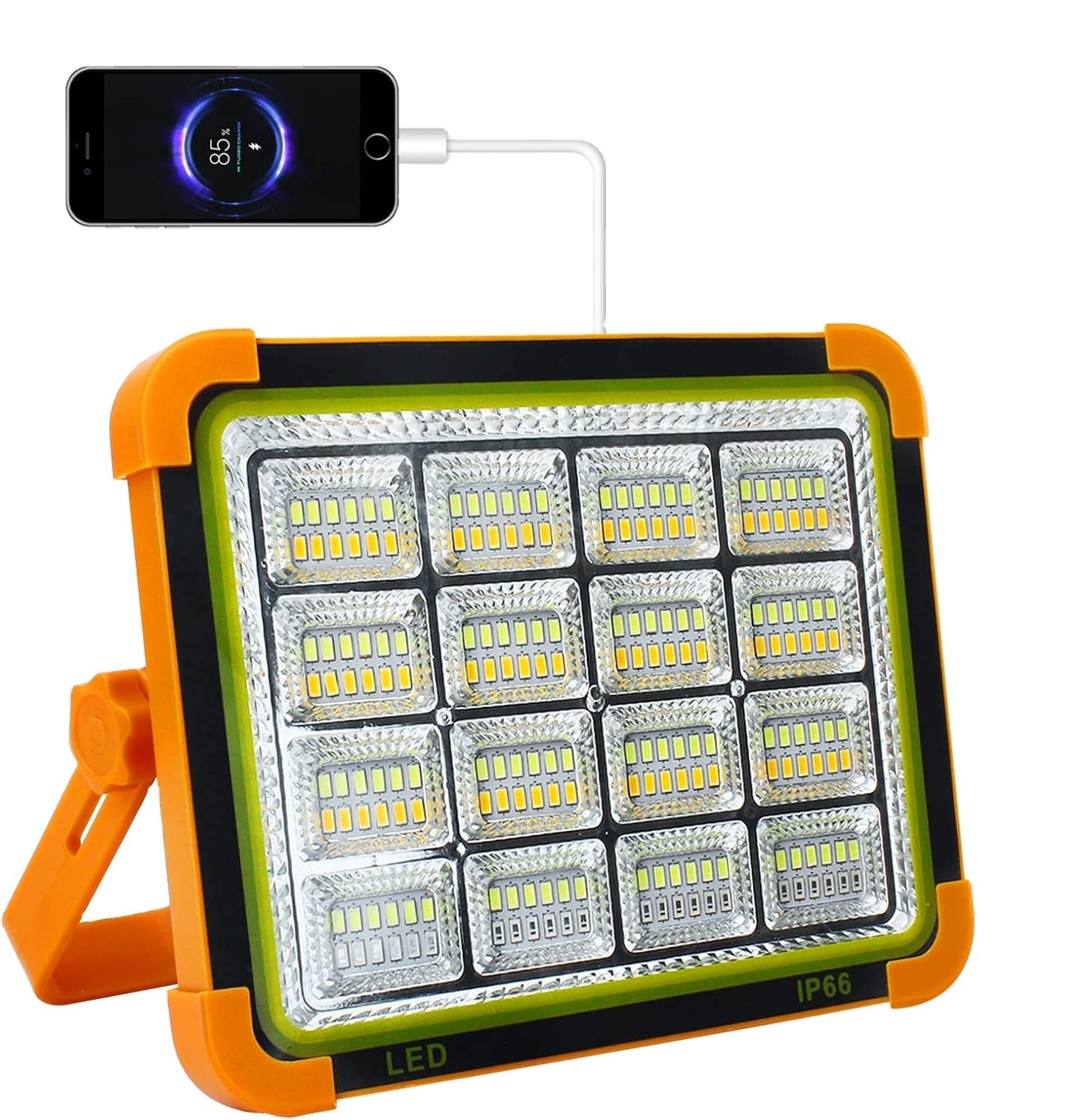 5 Modes Solar Usb Rechargeable Work Light IP66 Waterproof 200w 300w 600w 800w Portable Outdoor Flood Light