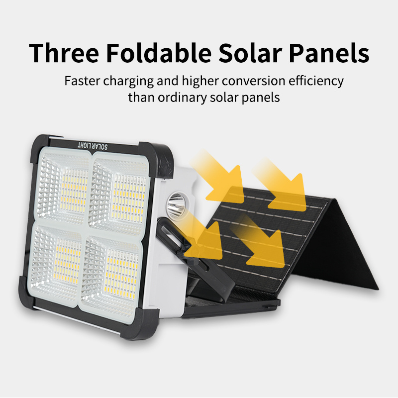 High Power IP66 Outdoor Waterproof Solar Work Light Portable Rechargeable Led Flood Lights