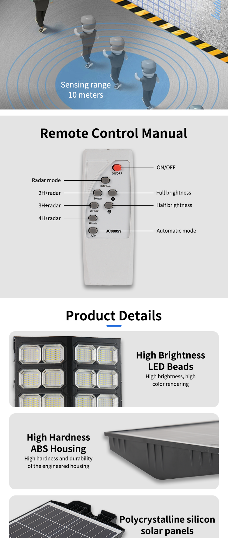 600W 800W 1000W 2000W All In One Integrated Solar Street Light With Remote Motion Sensor LED Solar Street Lights