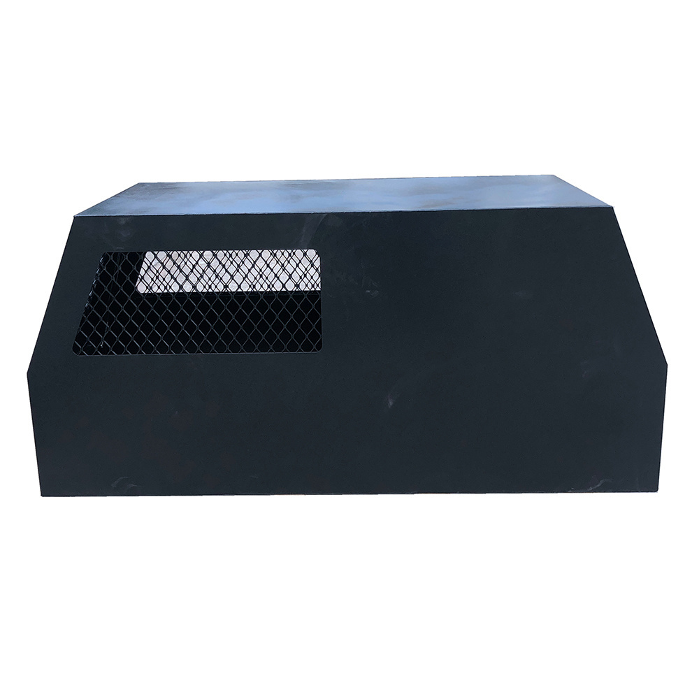 Black Flat Aluminium Ute Tool Box Truck Trailer Full Dog Box Cage Mesh Part Canopy With Swinging Internal Lid Toolbox