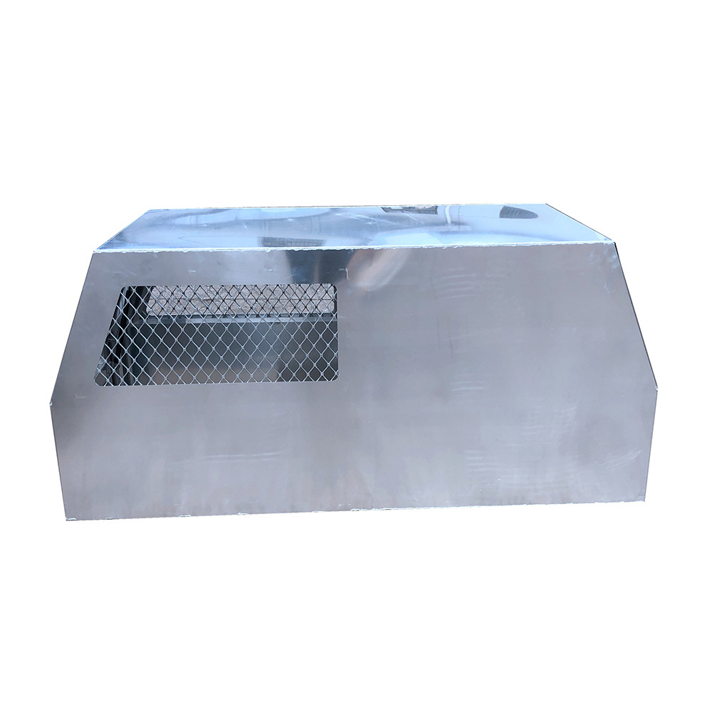 Raw Flat Aluminium Ute Tool Box Truck Trailer Half Dog Box Cage Mesh Part Canopy With Swinging Internal Lid Toolbox