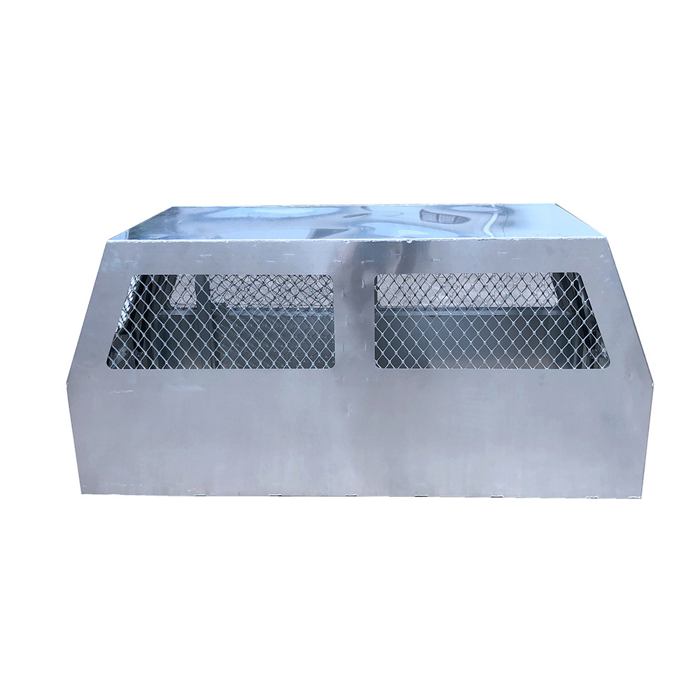 Raw Flat Aluminium Ute Tool Box Truck Trailer Full Dog Box Cage Mesh Part Canopy With Swinging Internal Lid Toolbox