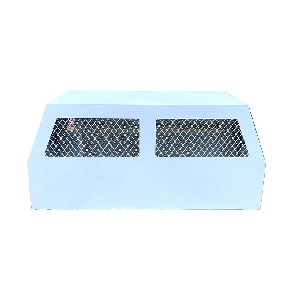 White Flat Aluminium Ute Tool Box Truck Trailer Full Dog Box Cage Mesh Part Canopy With Swinging Internal Lid Toolbox