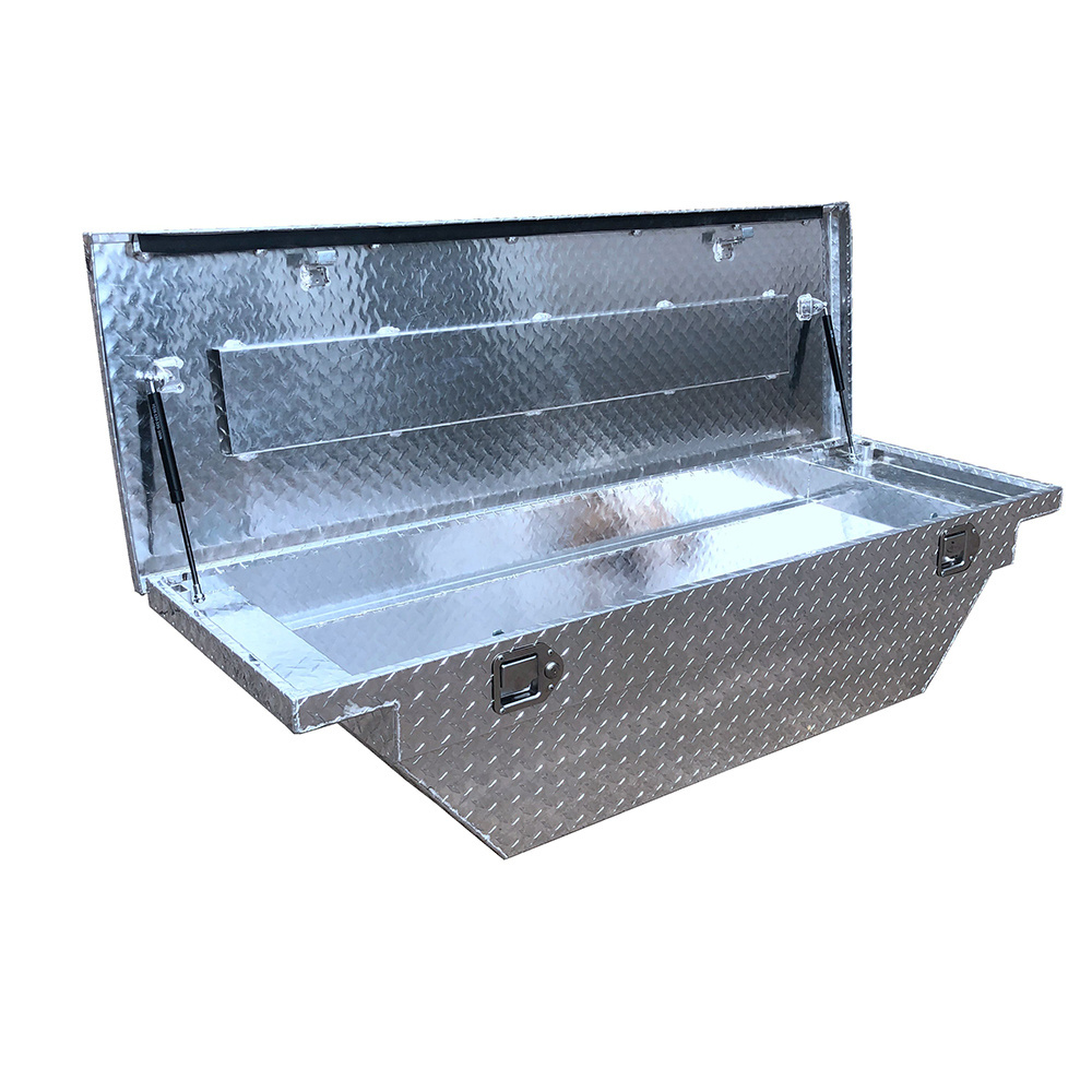 Waterproof Full Opening Aluminum Truck Toolbox Aluminum Tool Box with Lock and Keys Trailer Storage Box