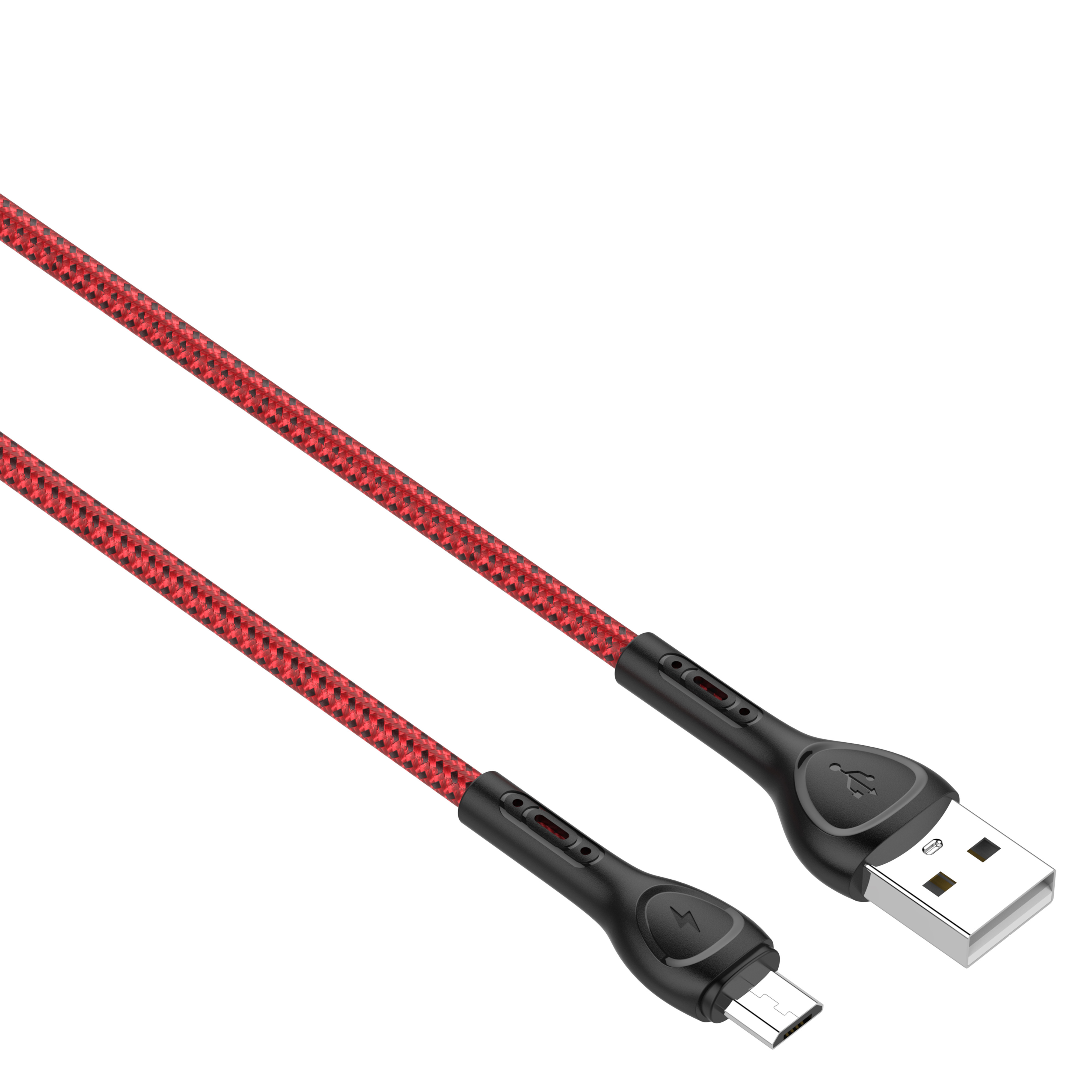 LDNIO LS481 Hot Selling 1m USB type-c fast charging cable 2.4A USB-A Cable braided Micro Data cables with 7 Color LED light