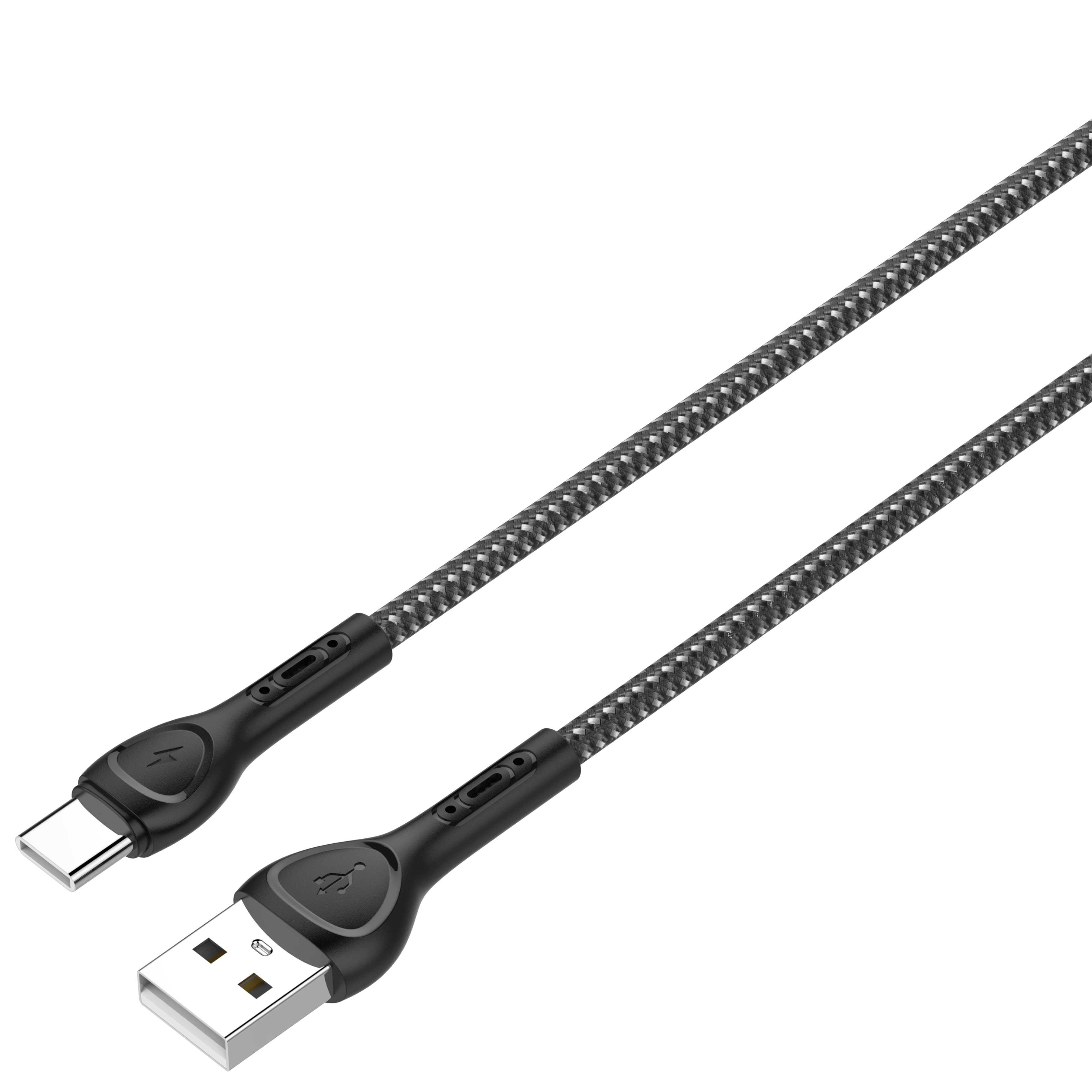 LDNIO LS481 Hot Selling 1m USB type-c fast charging cable 2.4A USB-A Cable braided Micro Data cables with 7 Color LED light