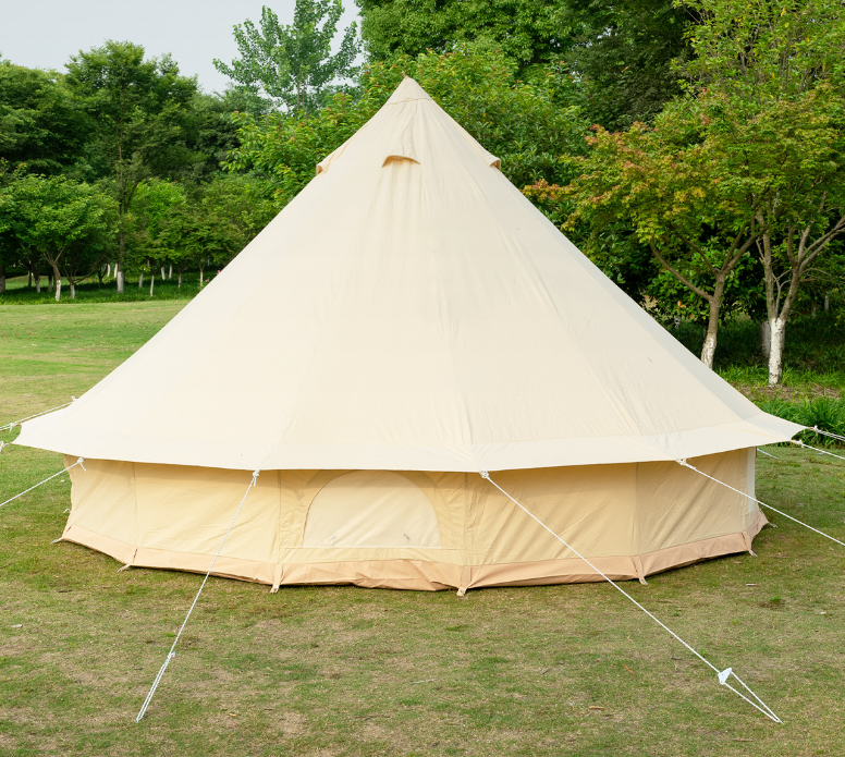 4M  Bell Cotton Fabric Yurt Mongolian Family  tent Large Space canvas tent with  Chimney hole