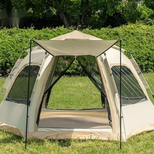 Hexagonal tent outdoor portable foldable camping gear picnic camping fully automatic thickening