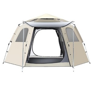 Hexagonal tent outdoor portable foldable camping gear picnic camping fully automatic thickening