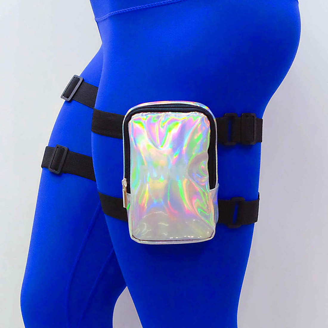 8 inches PU Holographic drop Leg Bag waterproof Women thigh bag Carnival