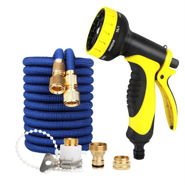 Garden watering magic car wash 3 times telescopic hose with 10 function spray water gun set