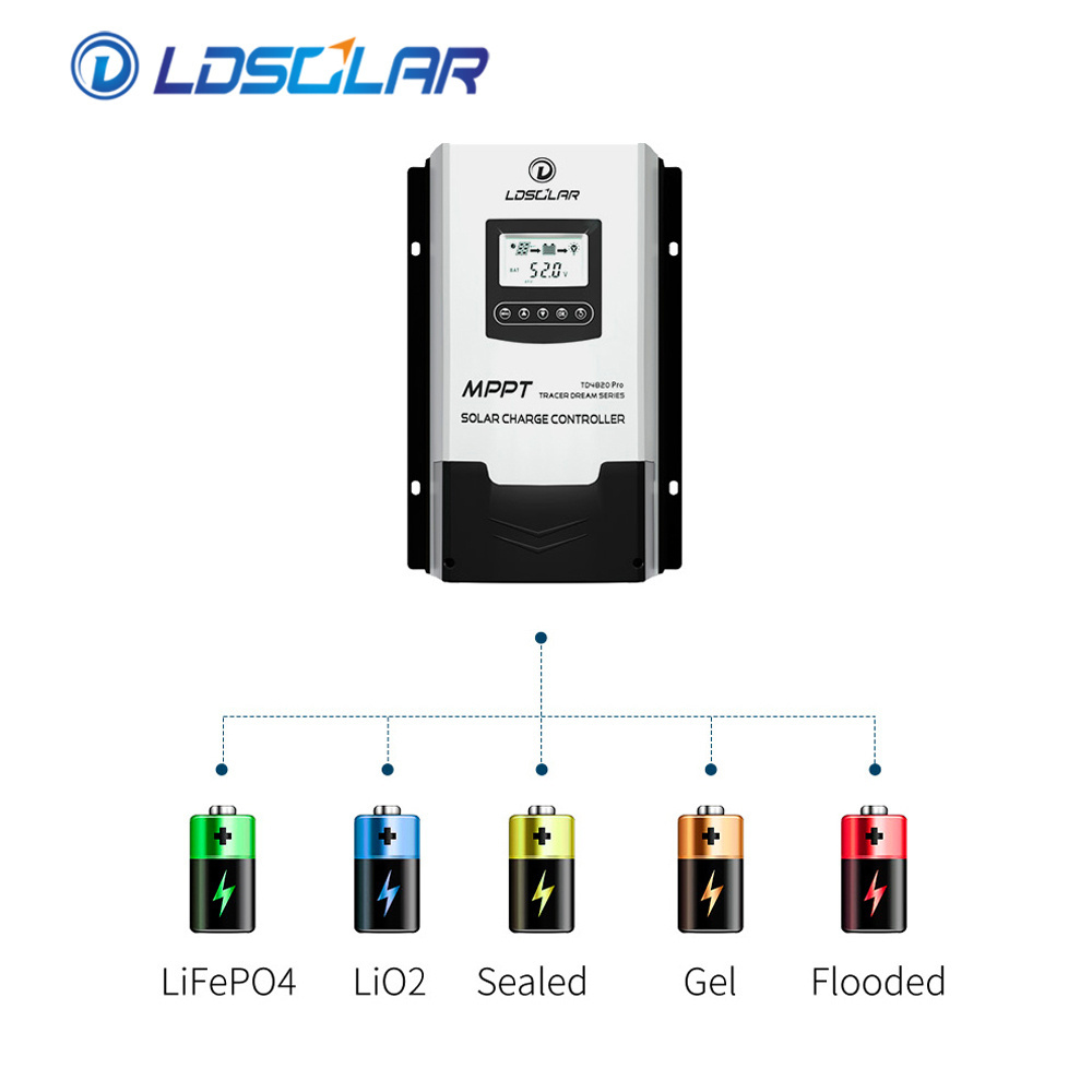 12V 24V 48V Rated Voltage 50A 60A 80A 100A MPPT Solar Charge Controller with WiFi for Lithium Battery