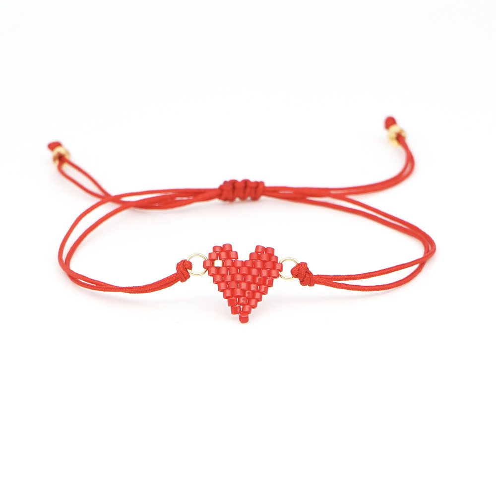 Wholesale Classic Love Jewelry Rice Beads Boho String Bracelet Red Rope Jewelry