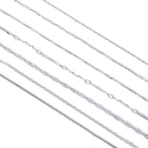 Wholesale elegant necklace solid 925 sterling silver radium chain bulk