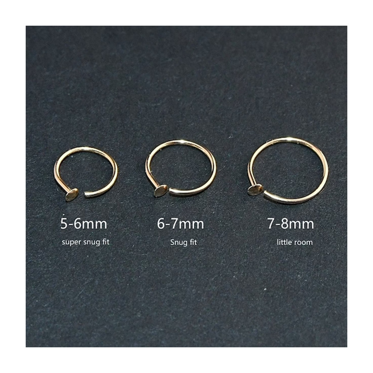 Fashion Jewelry Minimalism Style 925 Sterling Silver Nose Ring For Women Pierced Nose