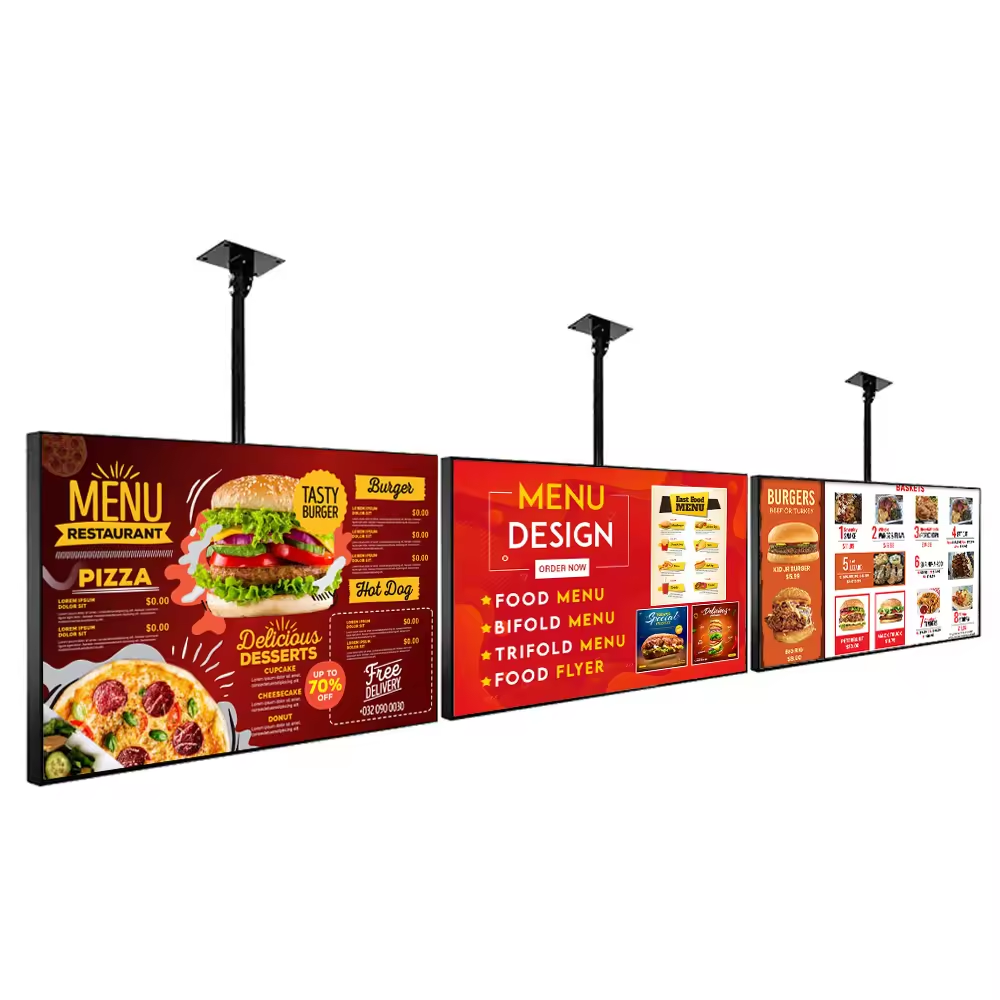 Wall Drive Thru Digital Menu Board Pizza Digital Board Display Screen Restaurant Lcd Panel Menu Board Digital Menu Display