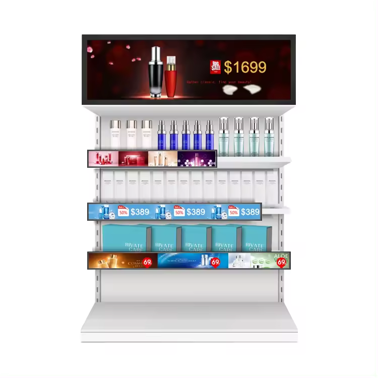 19/21/24/28//29/36/43/48/ Inch Lcd Screen Stretched Bar Digital Shelf Display/edge Display/wide Lcd Panel Sign