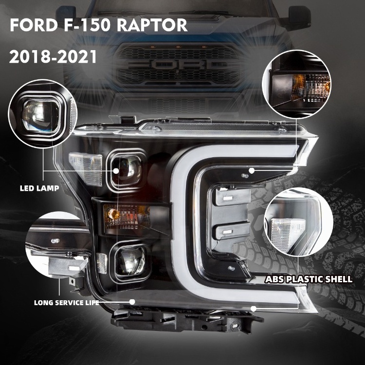 LE-STAR 4X4 Factory High Quality headlights  for Ford Raptor 2018 F150  F-150 car headlight  modified front light