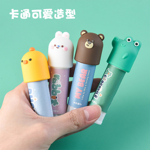 Cartoon animal silicone head solid glue 8g solid glue stick students paste DIY white glue stick