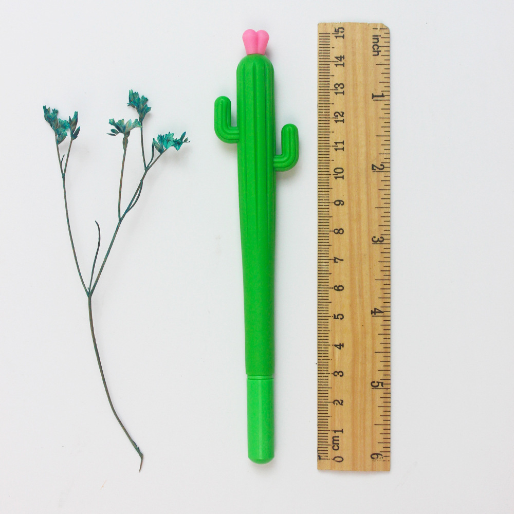 Love cartoon relief pen cactus soft glue neuter pen student creative stationery cactus shaped signature pen