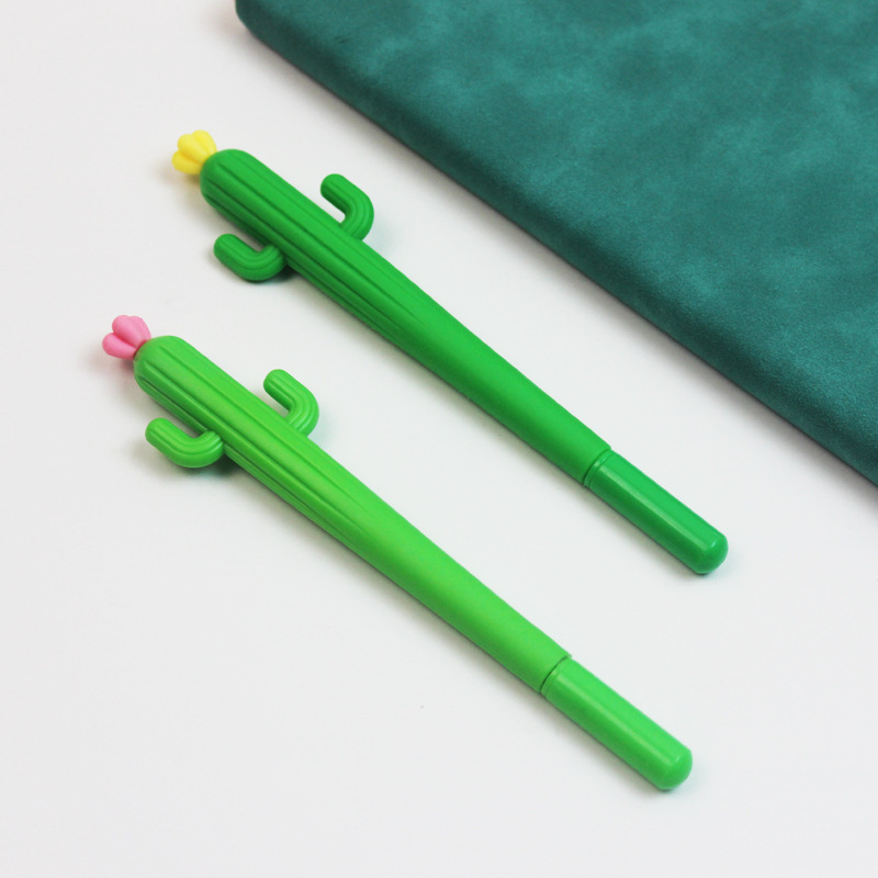 Love cartoon relief pen cactus soft glue neuter pen student creative stationery cactus shaped signature pen