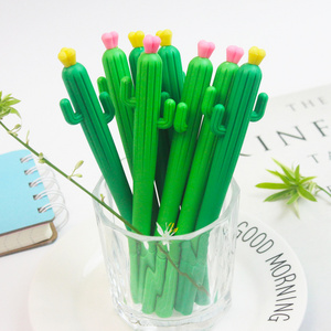 Love cartoon relief pen cactus soft glue neuter pen student creative stationery cactus shaped signature pen