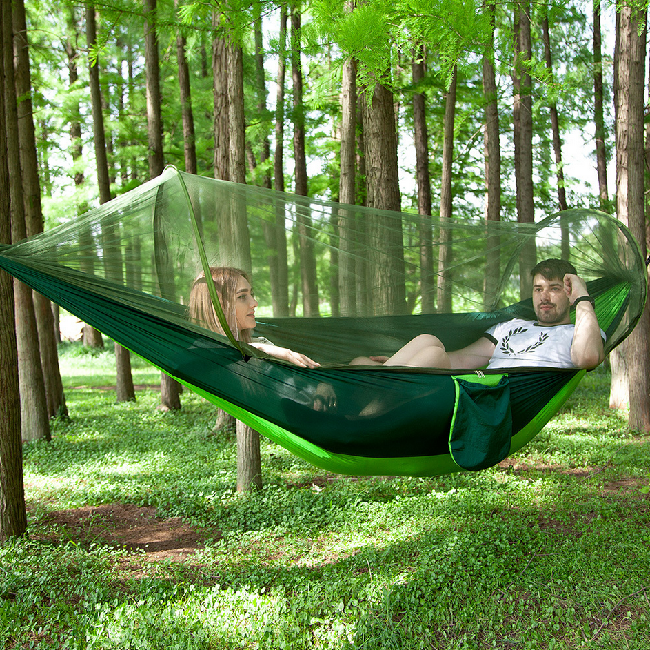 Out door cheaper Light weight Parachute Portable forest camping hammock for hiking