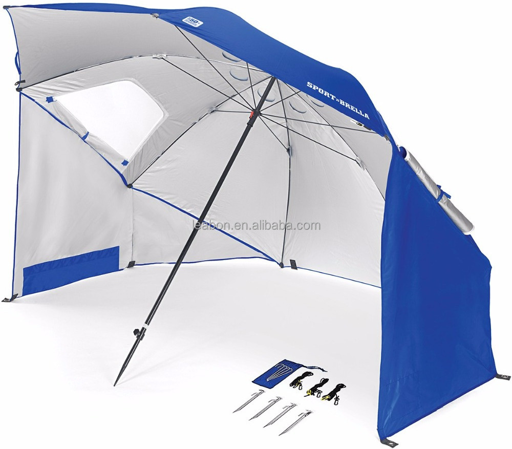 Seaside large size beach fishing umbrella cabana windproof beach tent canopy sun shade portable fishing umbrella with shelter