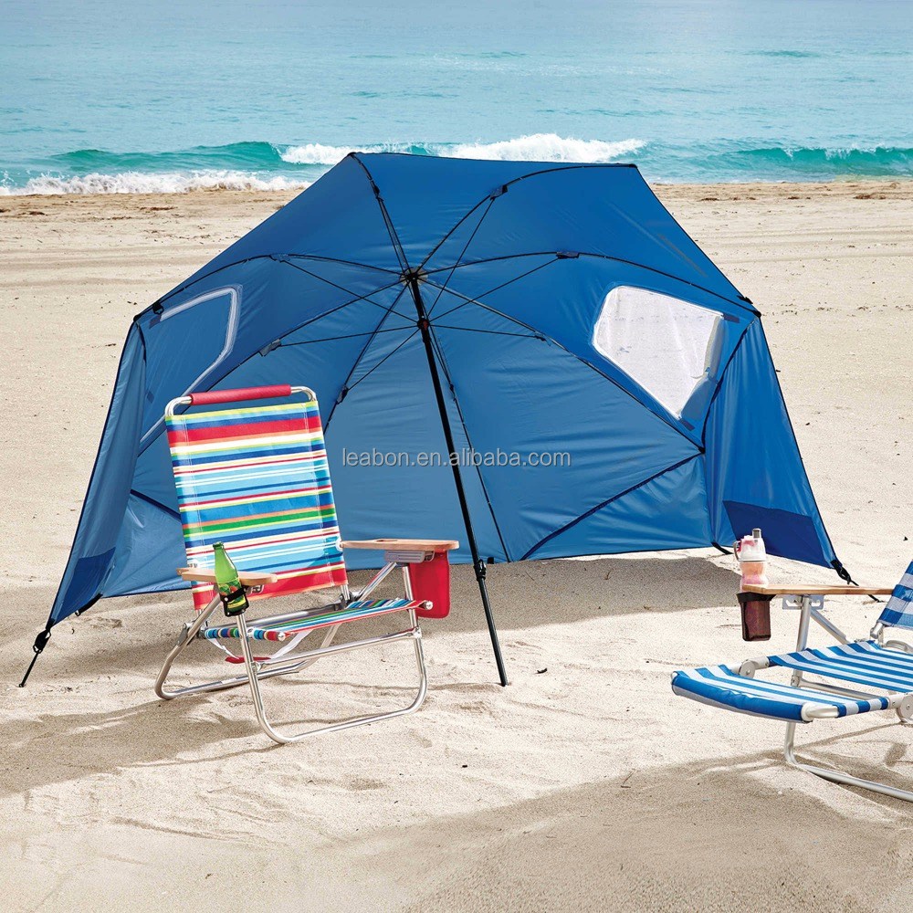 Seaside large size beach fishing umbrella cabana windproof beach tent canopy sun shade portable fishing umbrella with shelter