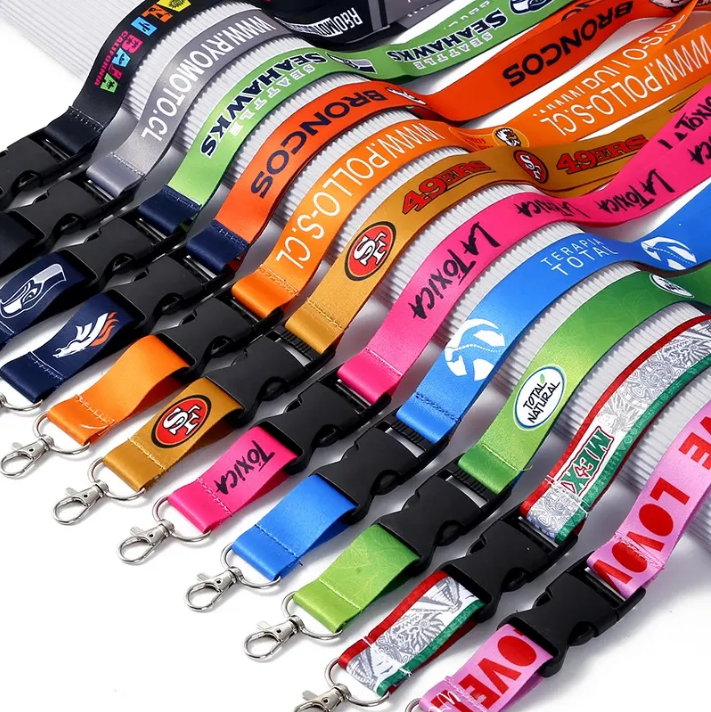 Custom Logo Dye Sublimation Polyester Key chain Lanyard Wholesale Neck Lanyard Strap