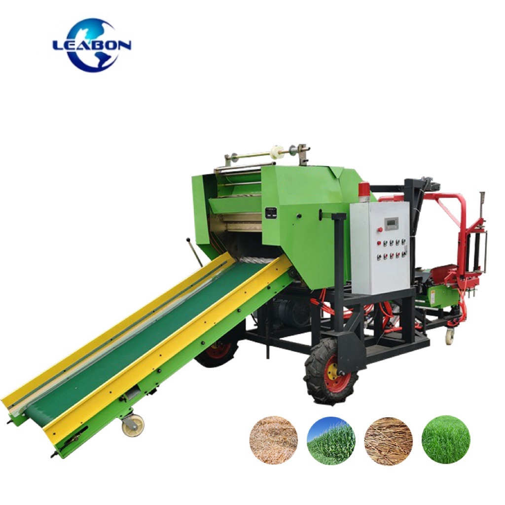 Electric Motor Packing Mini Hay Alfalfa Grass Wrapper Roll Baler price for sale