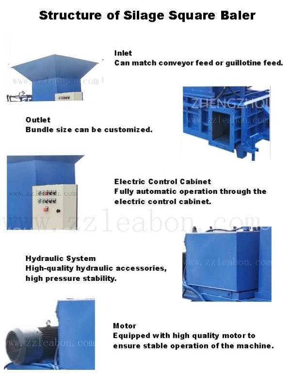 Animal Feed Hay Corn Straw Silage Square Baler Hydraulic Horizontal Grass Baler Press Machine