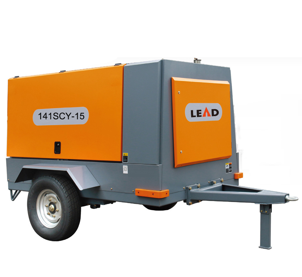 China manufacturer high cfm 141 kw 15 bar portable diesel engine screw mining air compressor 141SCY-15