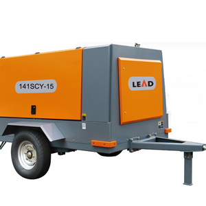 China manufacturer high cfm 141 kw 15 bar portable diesel engine screw mining air compressor 141SCY-15