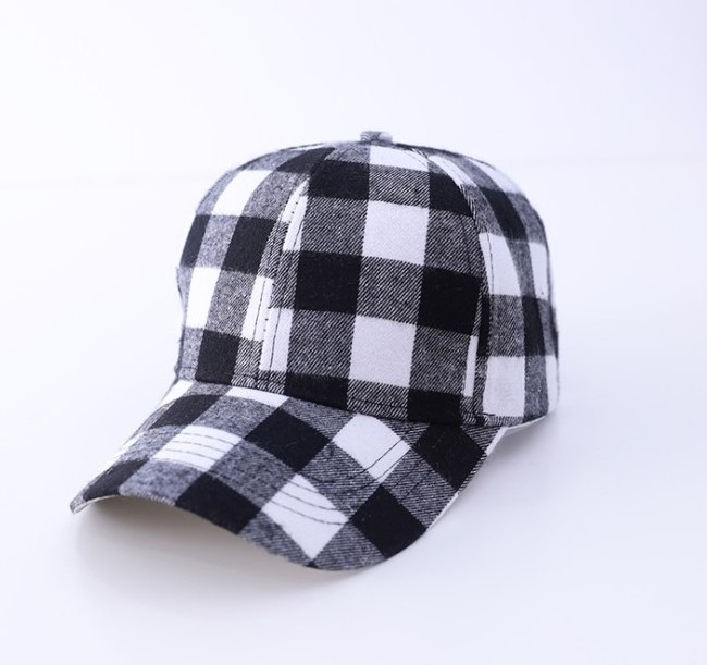 High Messy Buns Trucker Ponycap Hat Hallow Out Check Mesh CrissCross Baseball Hat Women Plaid Baseball Ponytail  Hat