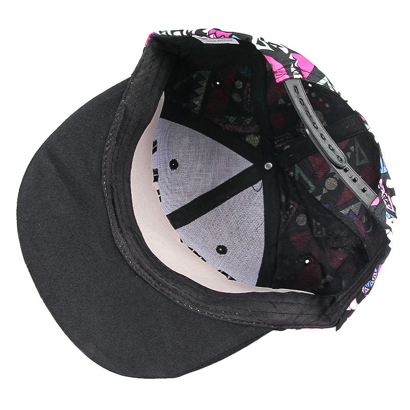 Fashion Cover Graffiti Digital Printing And 3D Embroidery Hip Hop Hat Flat Brim Snapback Cap For Men