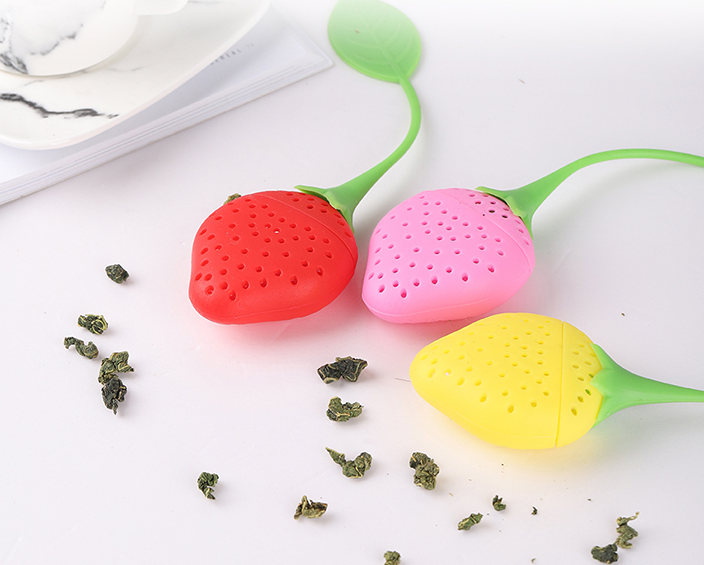 Kitchenware Tea Strainer Non-toxic Strawberry Silicone Tea Brewer Tea Bag Teapot Gadgets