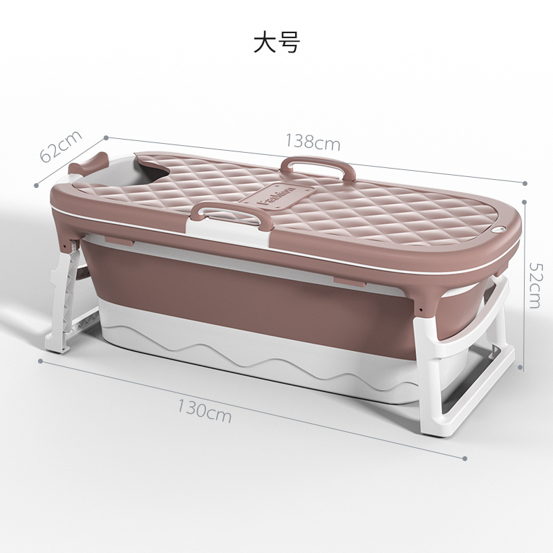 Adult Bathtub Folding Shower Household Collapsible Large Sauna Spa Tub Bath Freestanding With Cover