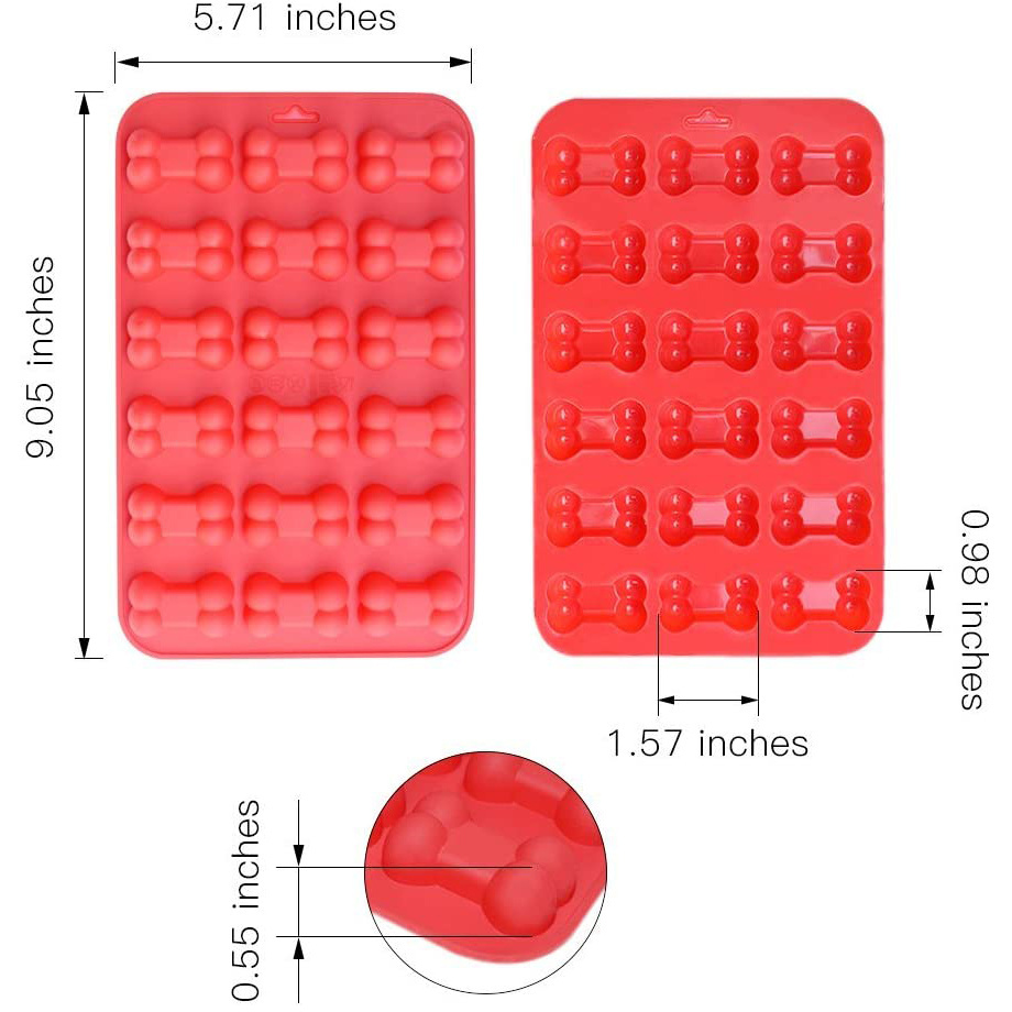 Bpa free food grade silicone Silicone baking cookie cake moulds Non-Stick Puppy Dog Paw Bone Shape Chocolate Molds